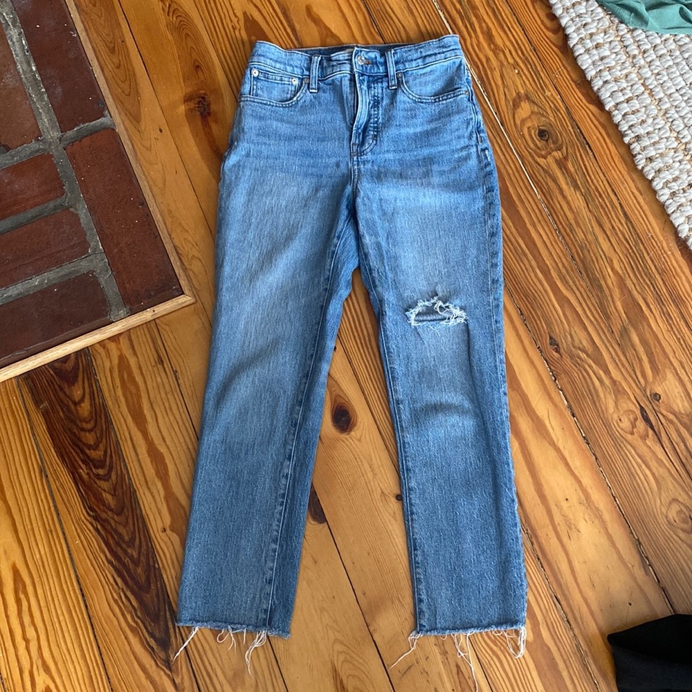 Madewell Ripped Stripped Jean, Size 26